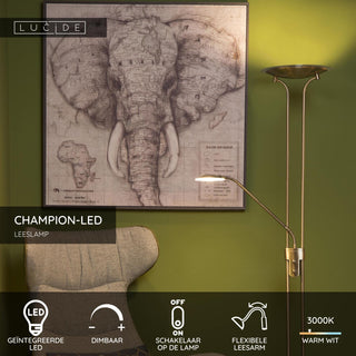 CHAMPION-LED - Leeslamp - LED Dimb. - 3000K - Brons