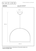 AKRON - Hanglamp - Ø 50 cm - 1xE27 - Mat Goud / Messing
