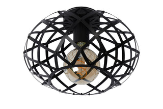 WOLFRAM - Plafonnière - Ø 30 cm - 1xE27 - Zwart