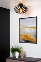 WOLFRAM - Plafonnière - Ø 30 cm - 1xE27 - Zwart