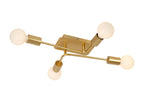 LESTER - Ceiling light - 4xE27 - Matt Gold / Brass