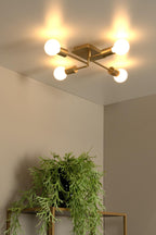 LESTER - Ceiling light - 4xE27 - Matt Gold / Brass
