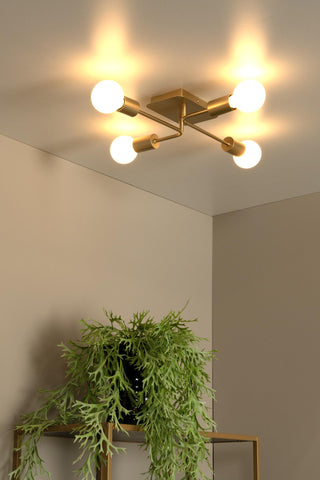 LESTER - Ceiling light - 4xE27 - Matt Gold / Brass