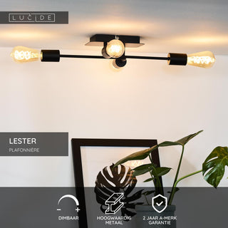 LESTER - Plafonnier - 4xE27 - Noir