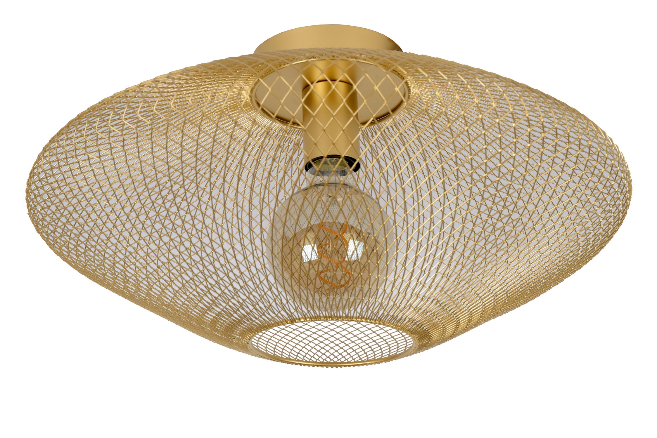 MESH - Plafonnière - Ø 45 cm - 1xE27 - Mat Goud / Messing