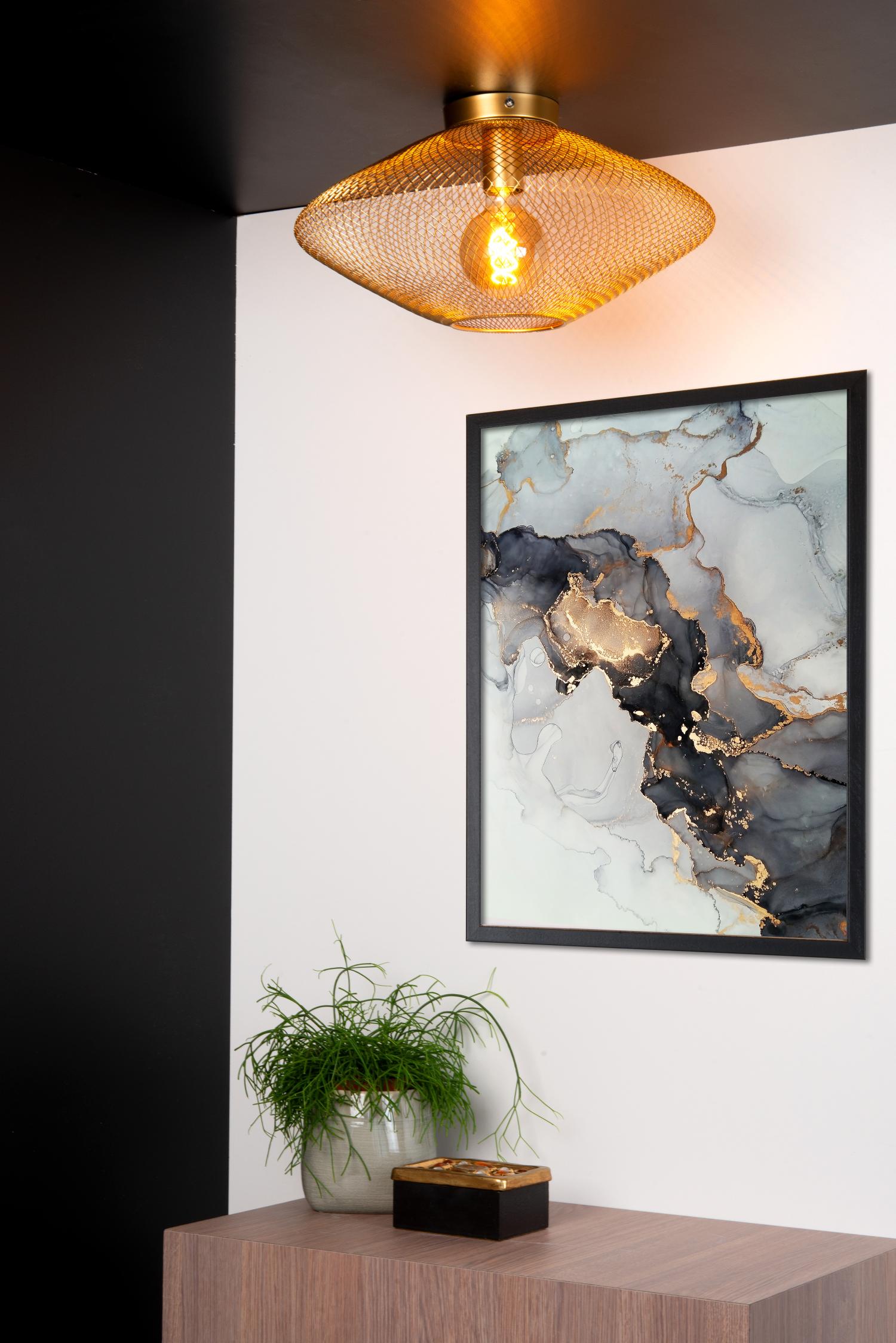 MESH - Plafonnière - Ø 45 cm - 1xE27 - Mat Goud / Messing