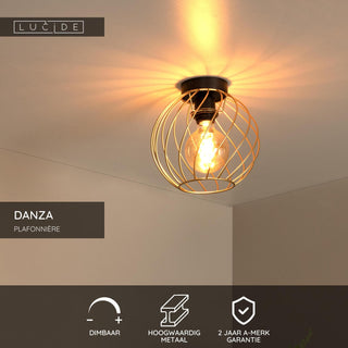 DANZA - Ceiling light - Ø 25 cm - 1xE27 - Matt Gold / Brass