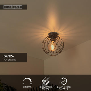 DANZA - Plafonnier - Ø 25 cm - 1xE27 - Noir