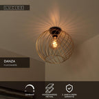 DANZA - Plafonnière - Ø 40 cm - 1xE27 - Mat Goud / Messing