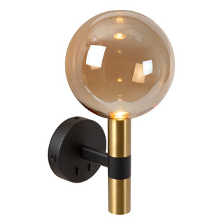Lucide - JOSIANE - Wandlamp - Ø 18 cm - 1xG9 - Met USB oplaadpunt - Zwart - IP20