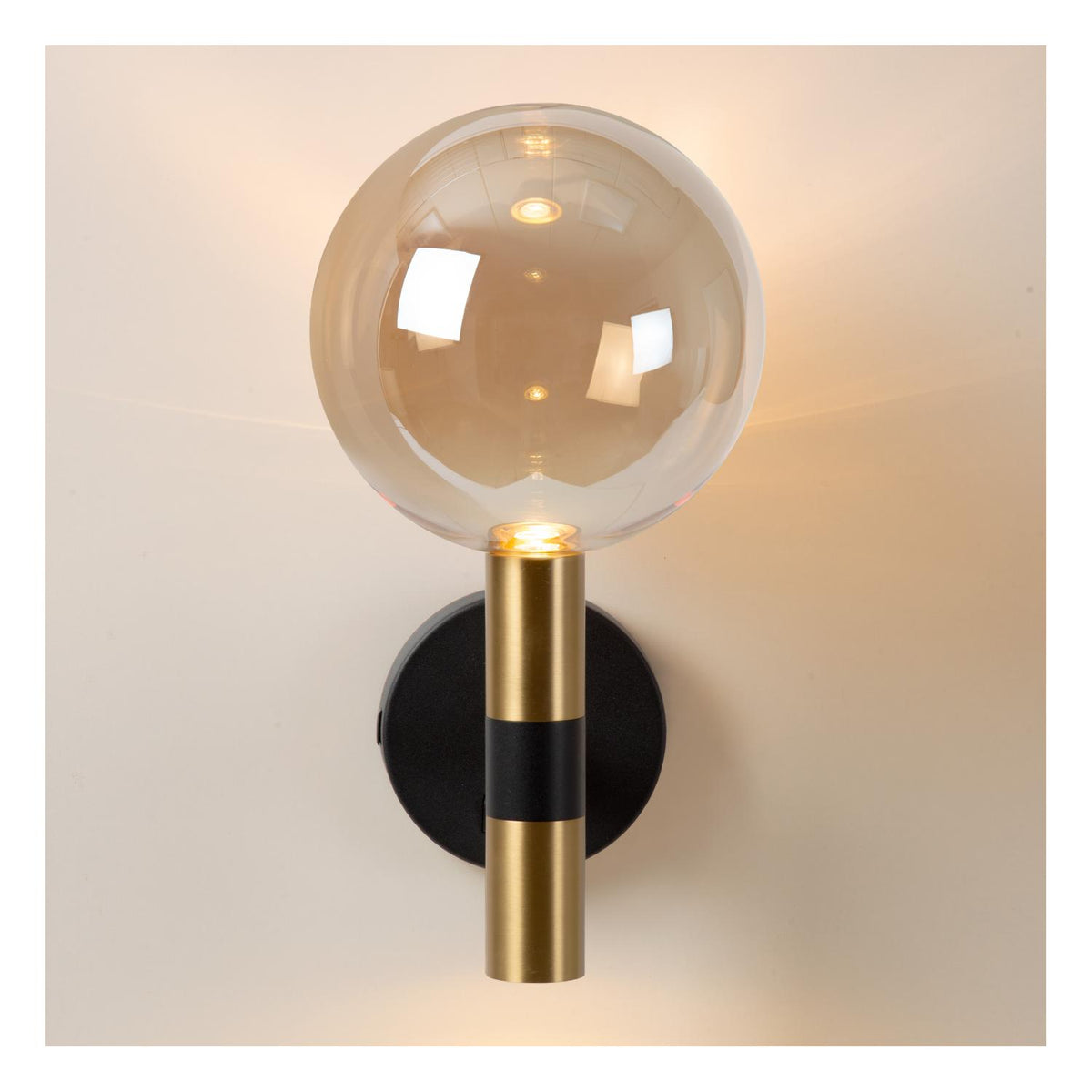 Lucide - JOSIANE - Wandlamp - Ø 18 cm - 1xG9 - Met USB oplaadpunt - Zwart - IP20