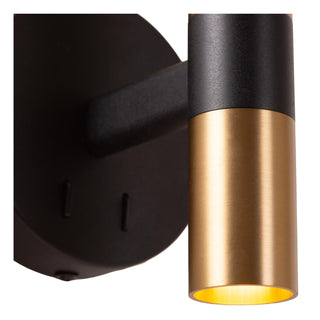 Lucide - JOSIANE - Wandlamp - Ø 18 cm - 1xG9 - Met USB oplaadpunt - Zwart - IP20