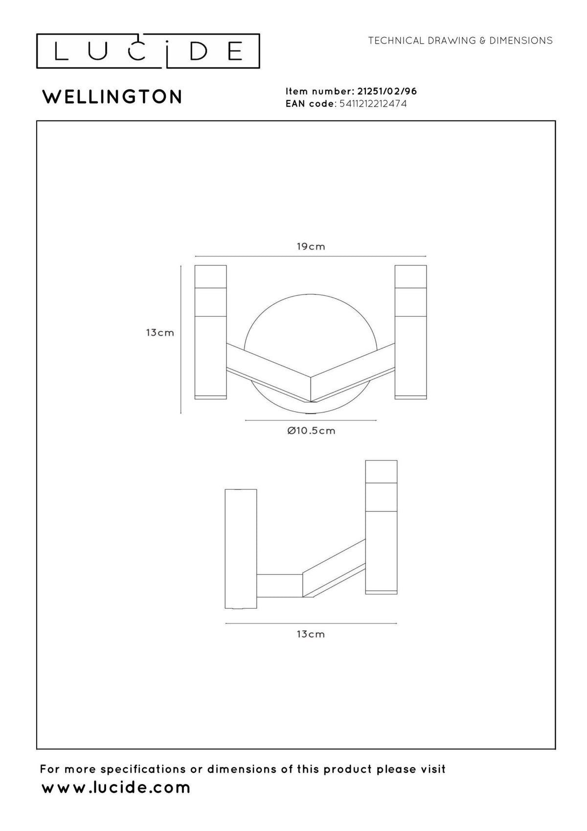 Lucide - WELLINGTON - Wandlamp - LED Dimb. - G9 - 2x3W 2700K - Koffie - IP20