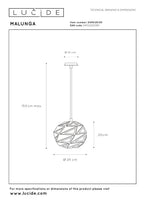 MALUNGA - Suspension - Ø 25 cm - 1xE27 - Noir