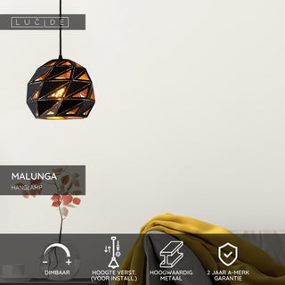 MALUNGA - Suspension - Ø 25 cm - 1xE27 - Noir