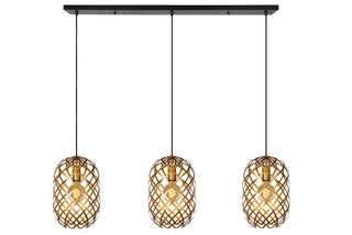 WOLFRAM - Hanglamp - 3xE27 - Mat Goud / Messing