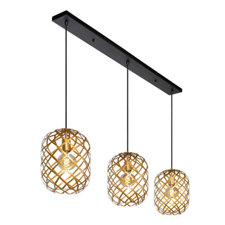 WOLFRAM - Hanglamp - 3xE27 - Mat Goud / Messing
