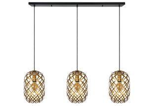 WOLFRAM - Hanglamp - 3xE27 - Mat Goud / Messing