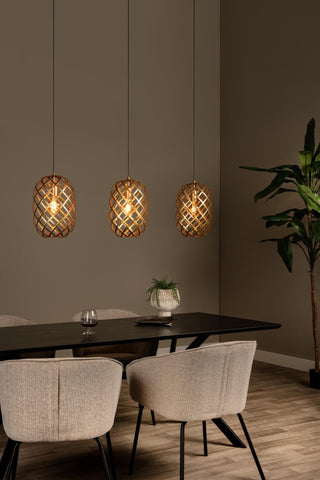 WOLFRAM - Hanglamp - 3xE27 - Mat Goud / Messing