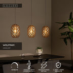 WOLFRAM - Hanglamp - 3xE27 - Mat Goud / Messing