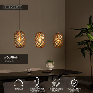 WOLFRAM - Hanglamp - 3xE27 - Mat Goud / Messing