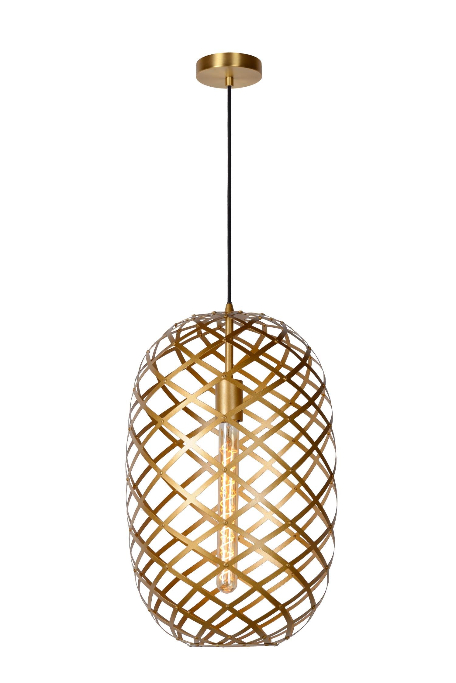 WOLFRAM - Hanglamp - Ø 32 cm - 1xE27 - Mat Goud / Messing