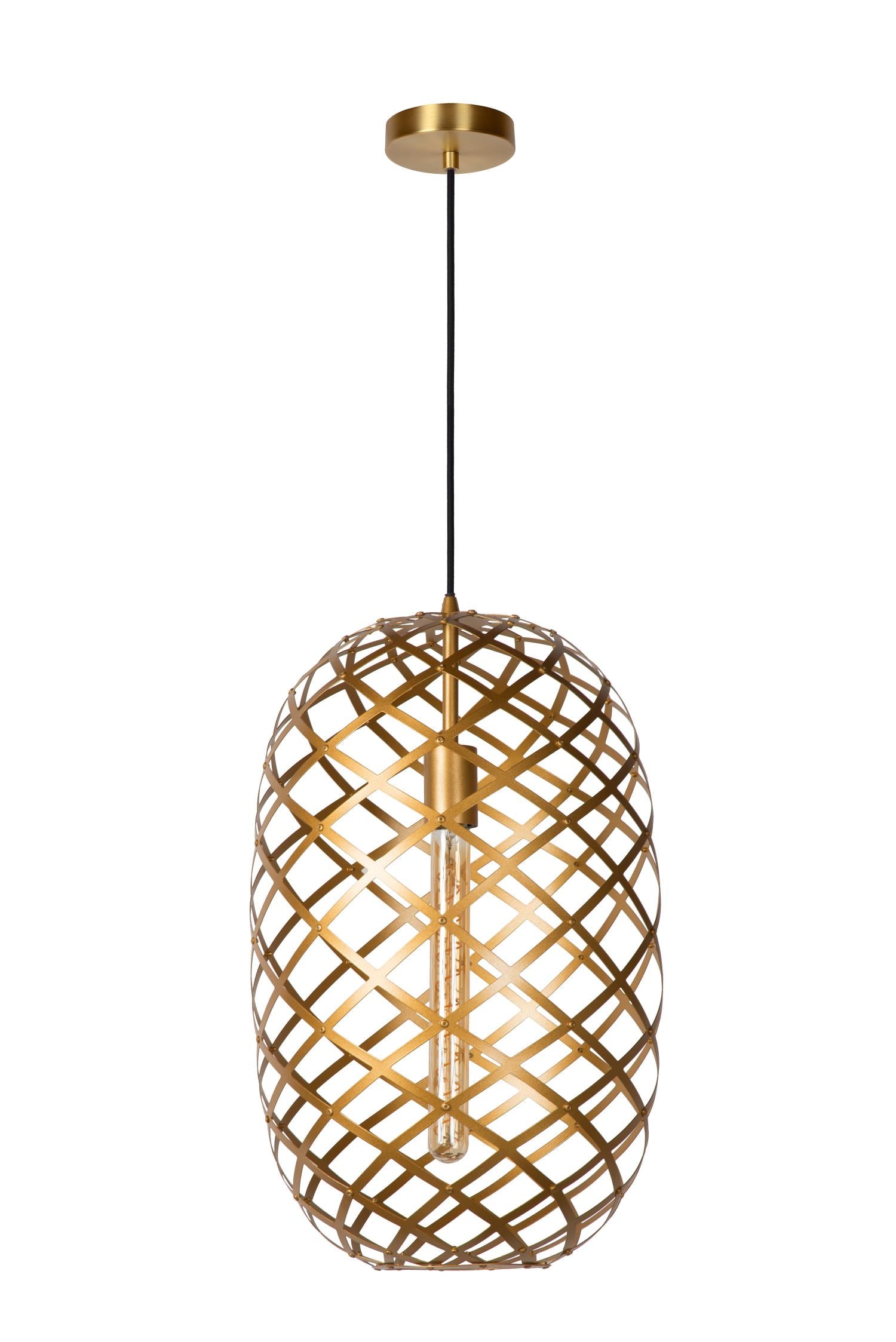 WOLFRAM - Hanglamp - Ø 32 cm - 1xE27 - Mat Goud / Messing