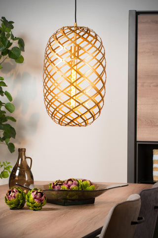 WOLFRAM - Hanglamp - Ø 32 cm - 1xE27 - Mat Goud / Messing