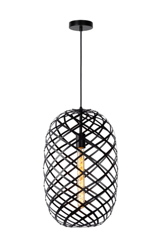 WOLFRAM - Hanglamp - Ø 32 cm - 1xE27 - Zwart