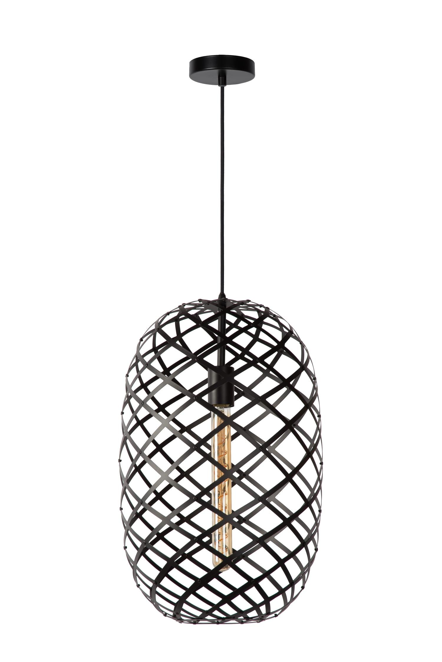 WOLFRAM - Hanglamp - Ø 32 cm - 1xE27 - Zwart