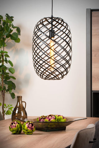 WOLFRAM - Hanglamp - Ø 32 cm - 1xE27 - Zwart