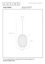 WOLFRAM - Hanglamp - Ø 32 cm - 1xE27 - Zwart