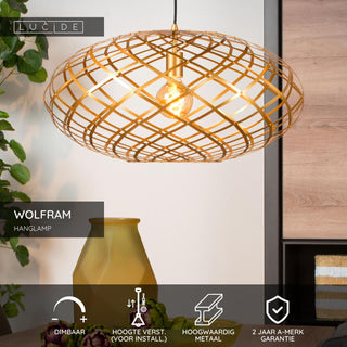 WOLFRAM - Hanglamp - Ø 65 cm - 1xE27 - Mat Goud / Messing
