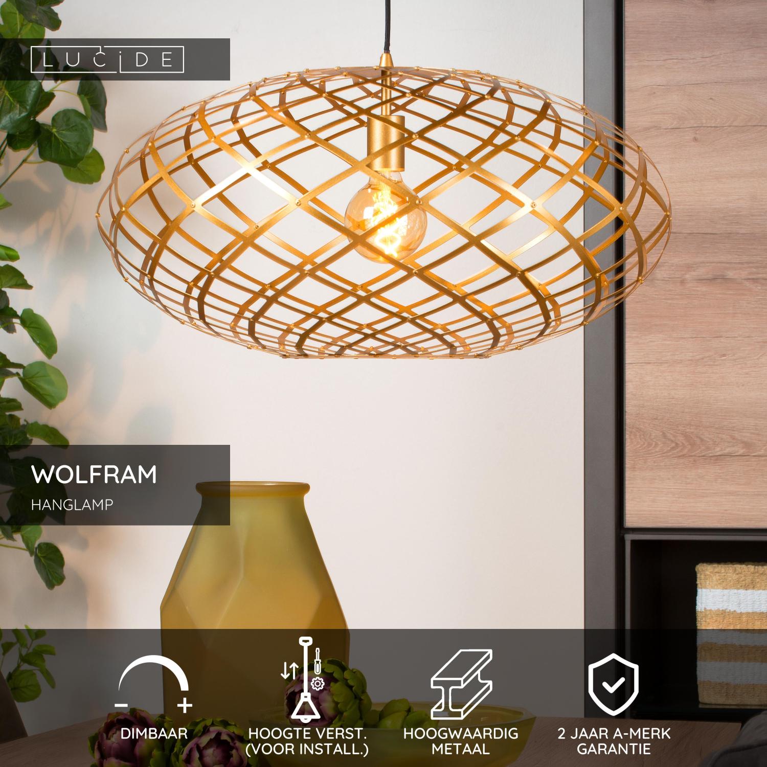 WOLFRAM - Hanglamp - Ø 65 cm - 1xE27 - Mat Goud / Messing