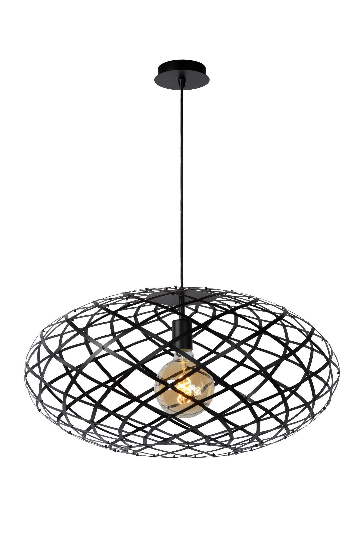 WOLFRAM - Hanglamp - Ø 65 cm - 1xE27 - Zwart