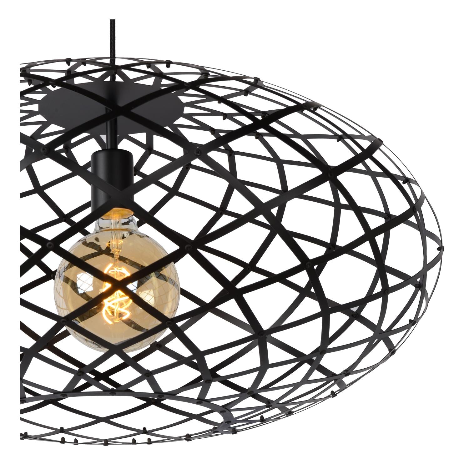 WOLFRAM - Hanglamp - Ø 65 cm - 1xE27 - Zwart