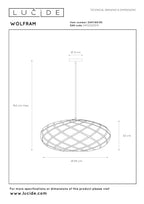 WOLFRAM - Hanglamp - Ø 65 cm - 1xE27 - Zwart