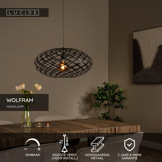 WOLFRAM - Hanglamp - Ø 65 cm - 1xE27 - Zwart