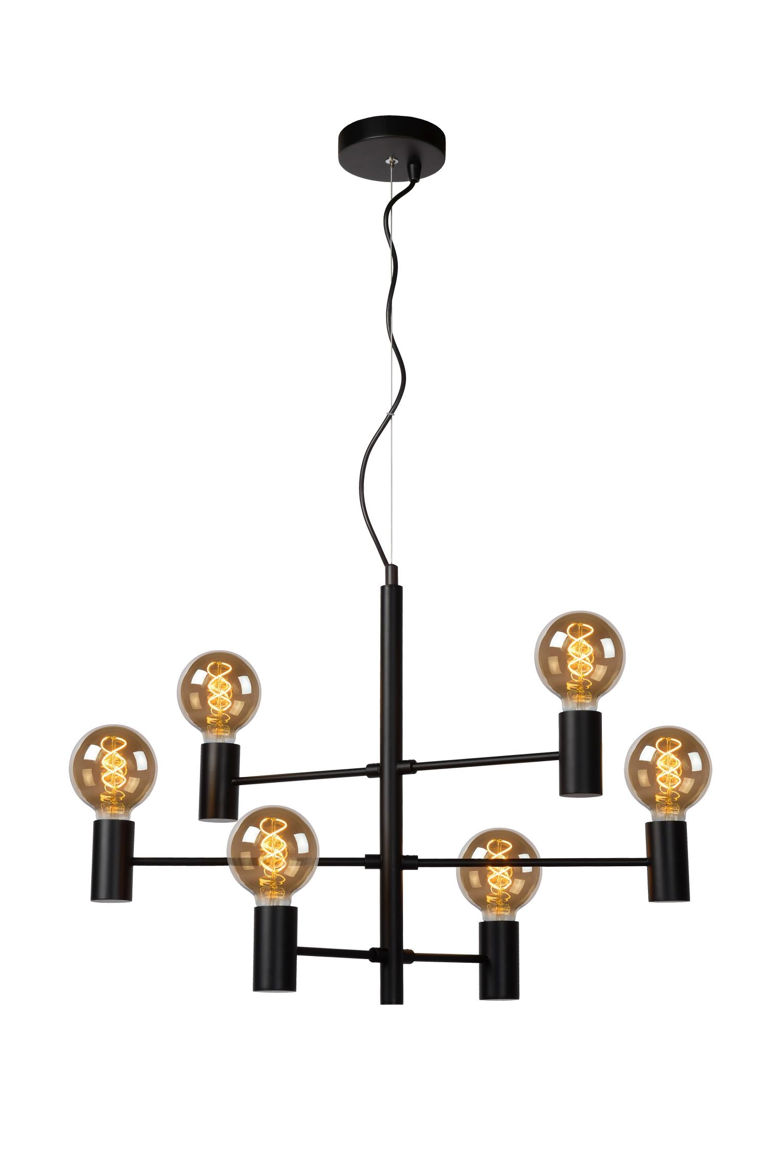 LEANNE - Hanglamp - 6xE27 - Zwart