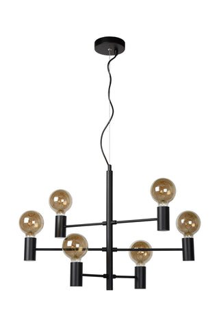 LEANNE - Hanglamp - 6xE27 - Zwart