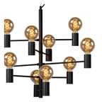 LEANNE - Hanglamp - Ø 65 cm - 10xE27 - Zwart