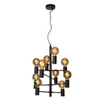 LEANNE - Hanglamp - Ø 65 cm - 10xE27 - Zwart