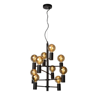 LEANNE - Hanglamp - Ø 65 cm - 10xE27 - Zwart