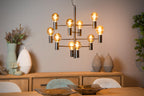 LEANNE - Hanglamp - Ø 65 cm - 10xE27 - Zwart