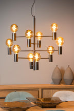 LEANNE - Hanglamp - Ø 65 cm - 10xE27 - Zwart