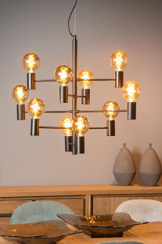 LEANNE - Hanglamp - Ø 65 cm - 10xE27 - Zwart