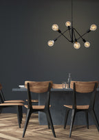 LESTER - Hanglamp - 6xE27 - Zwart