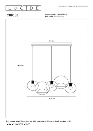 CIRCLE - Hanglamp - 3xE27 - Zwart