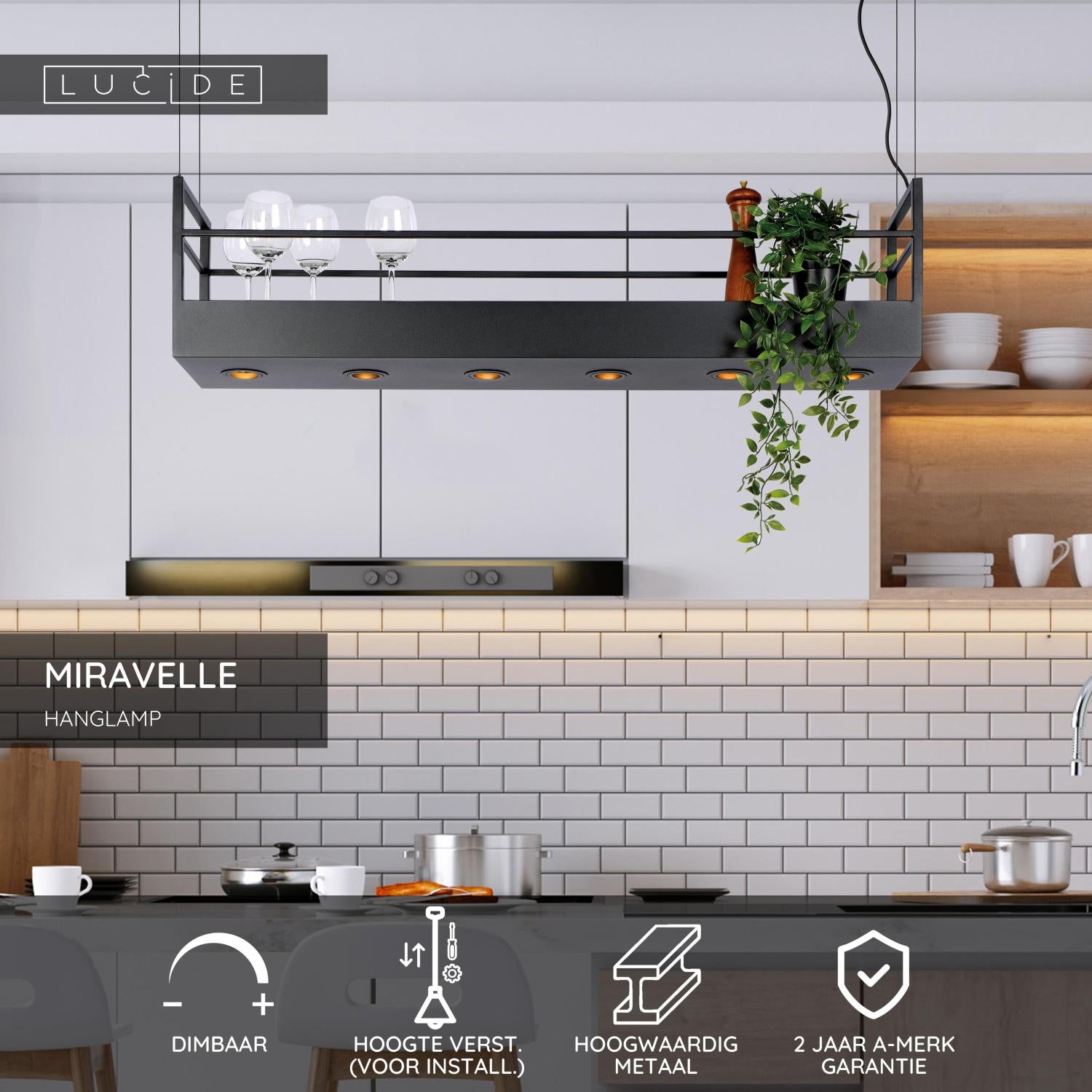 MIRAVELLE - Suspension - 6xGU10 - Noir