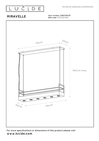 MIRAVELLE - Hanglamp - 6xGU10 - Wit